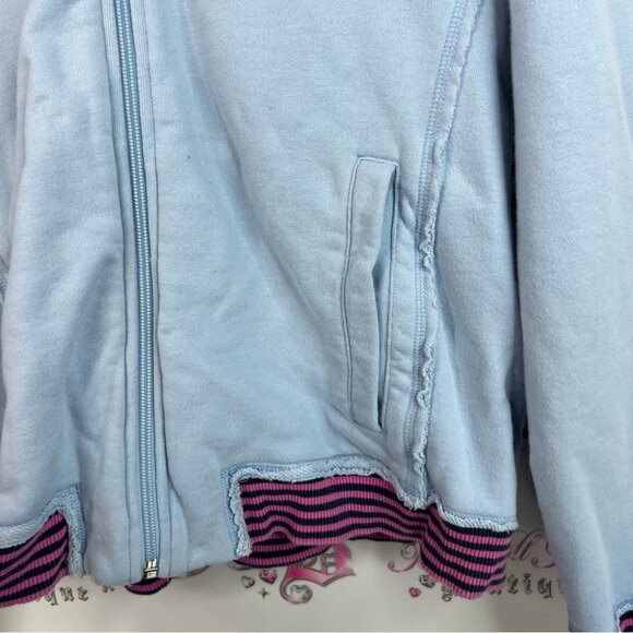 Burton sweater hoodie zip up vintage zipper Women's Light Blue Bomber Jacket - Picture 8 of 12